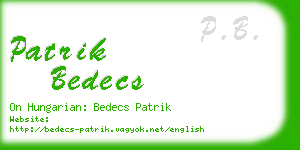 patrik bedecs business card